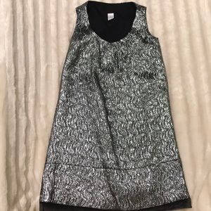 Aqua Silver Metallic Shift Tank Dress